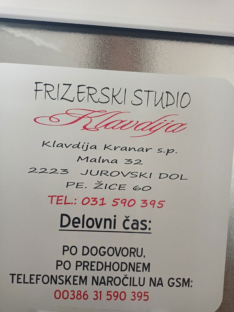 Frizerski studio Klavdija, Klavdija Kranar s.p.