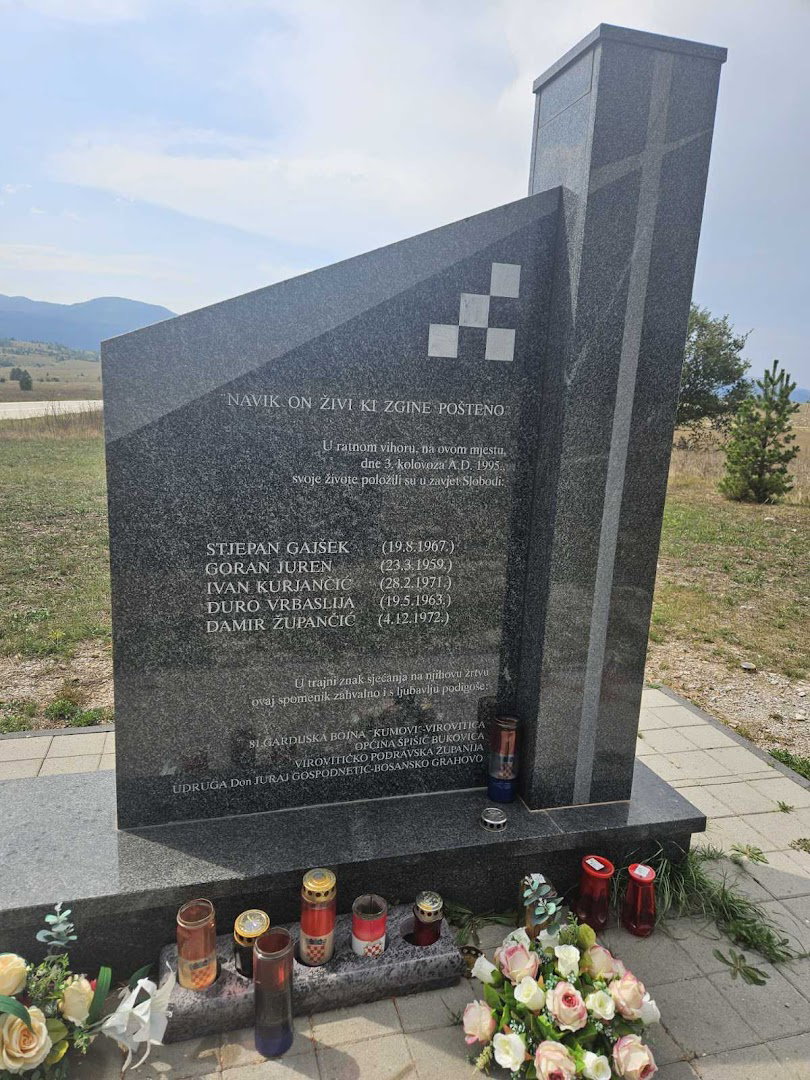 Spomen obilježje poginulim pripadnicima 81. gardijske bojne HV "KUMOVI" - Virovitica