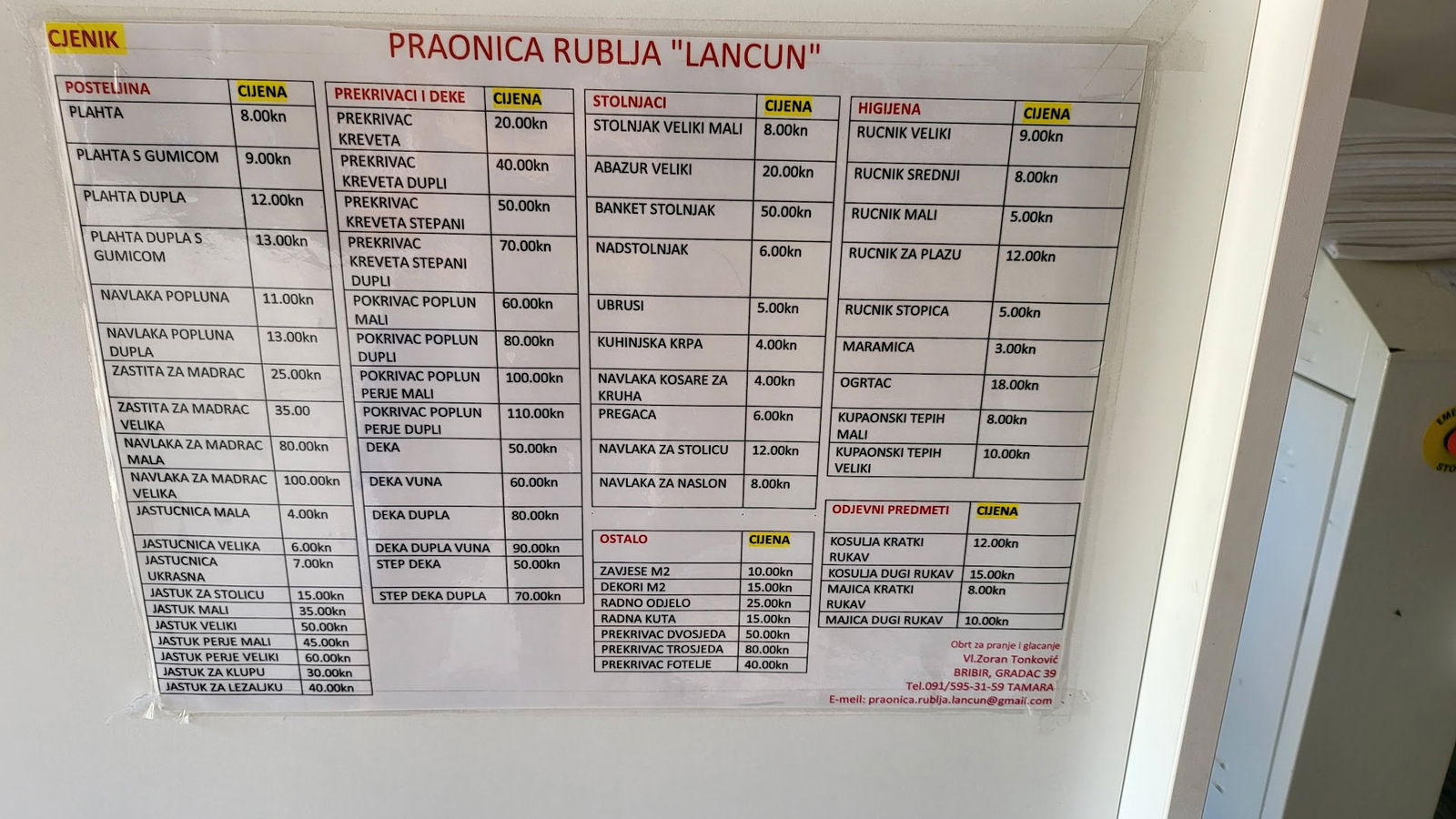 Praonica rublja Lancun