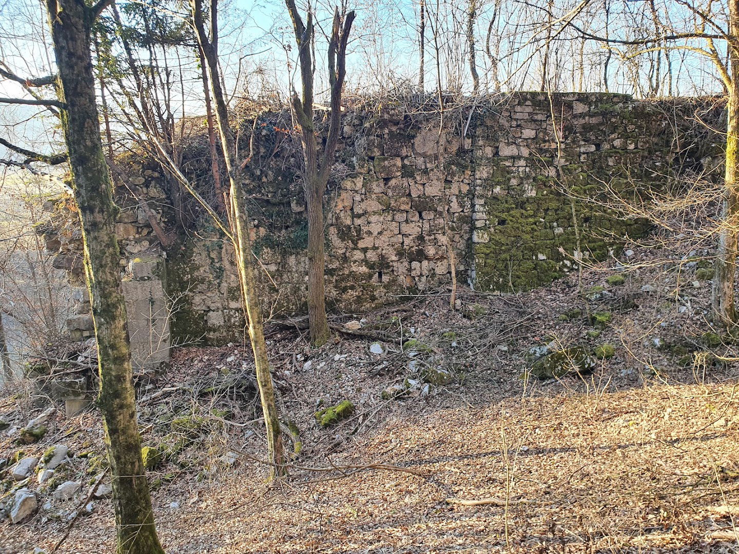 Railroad bridge ruins