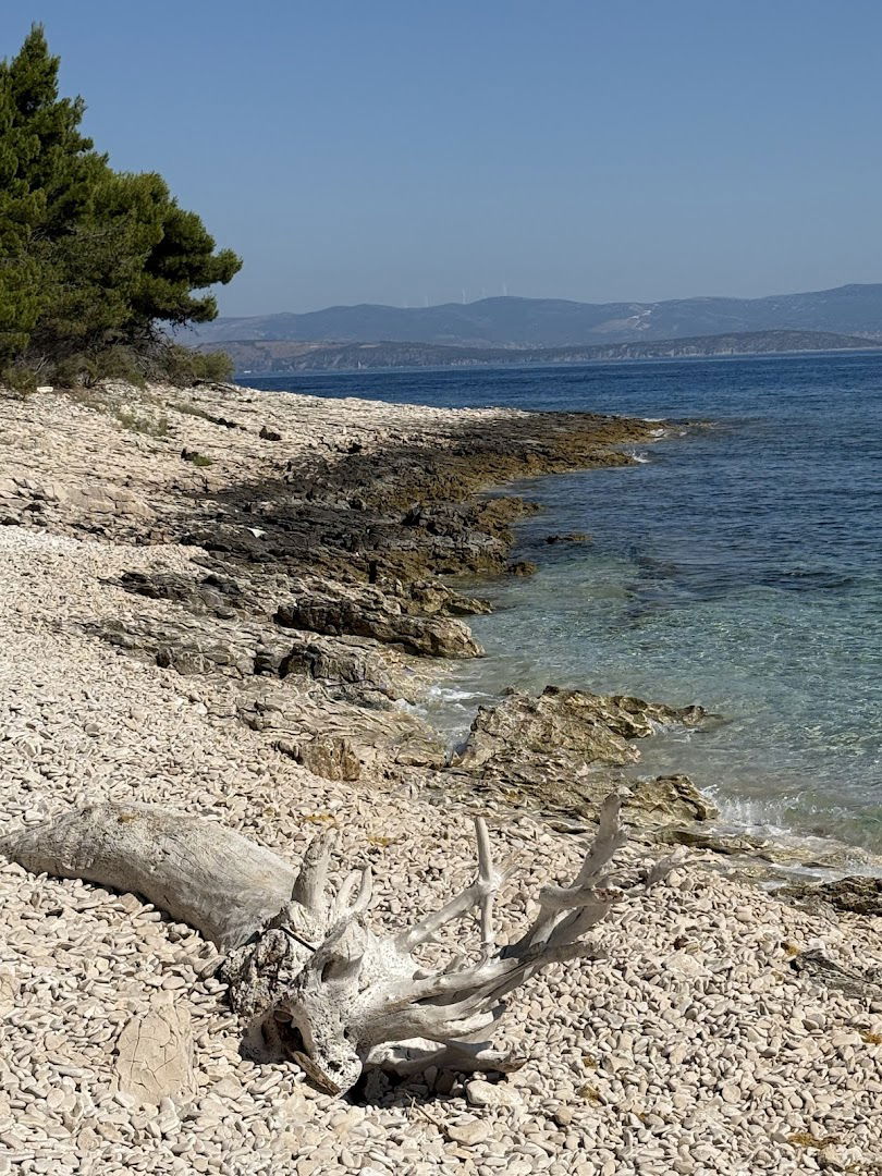 Tiny deserted pebble stone beach