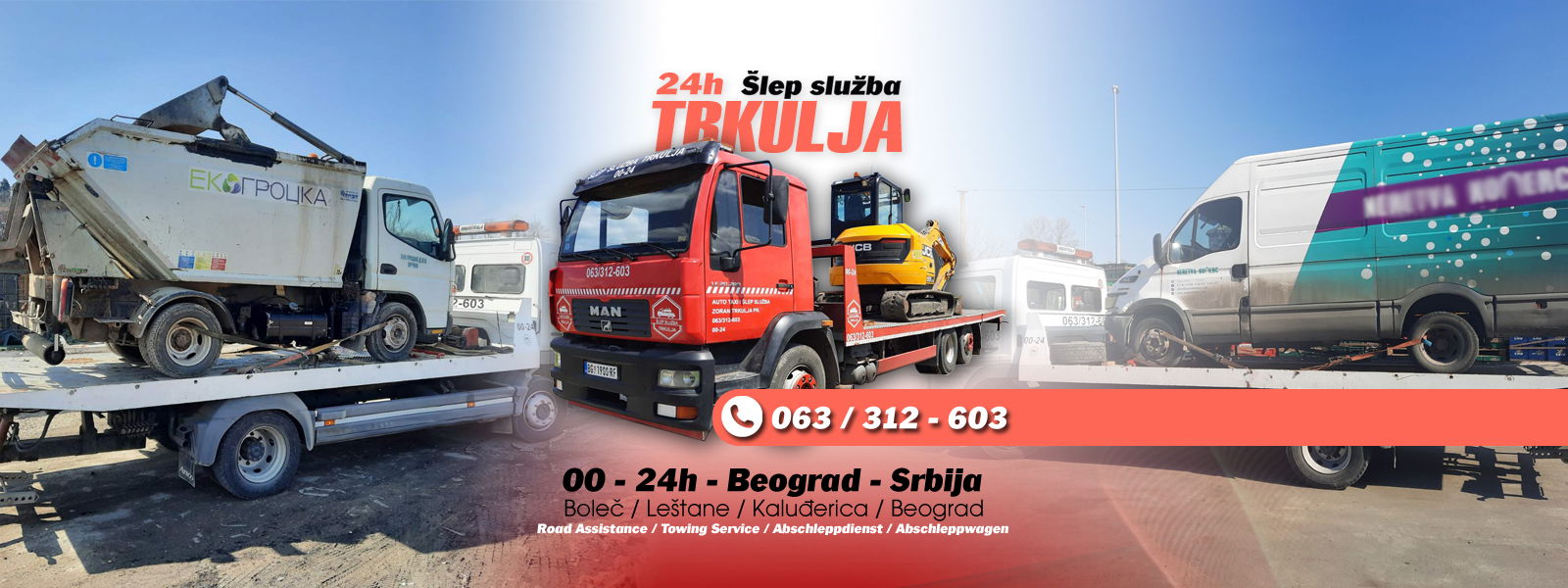 Šlep služba Boleč TRKULJA (Kaluđerica - Leštane - Vinča)