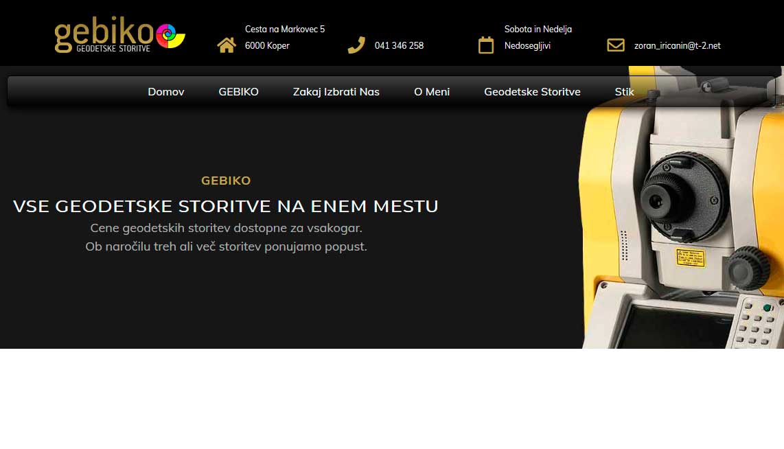 GEBIKO, Geodetske Storitve, Zoran Iričanin s.p.