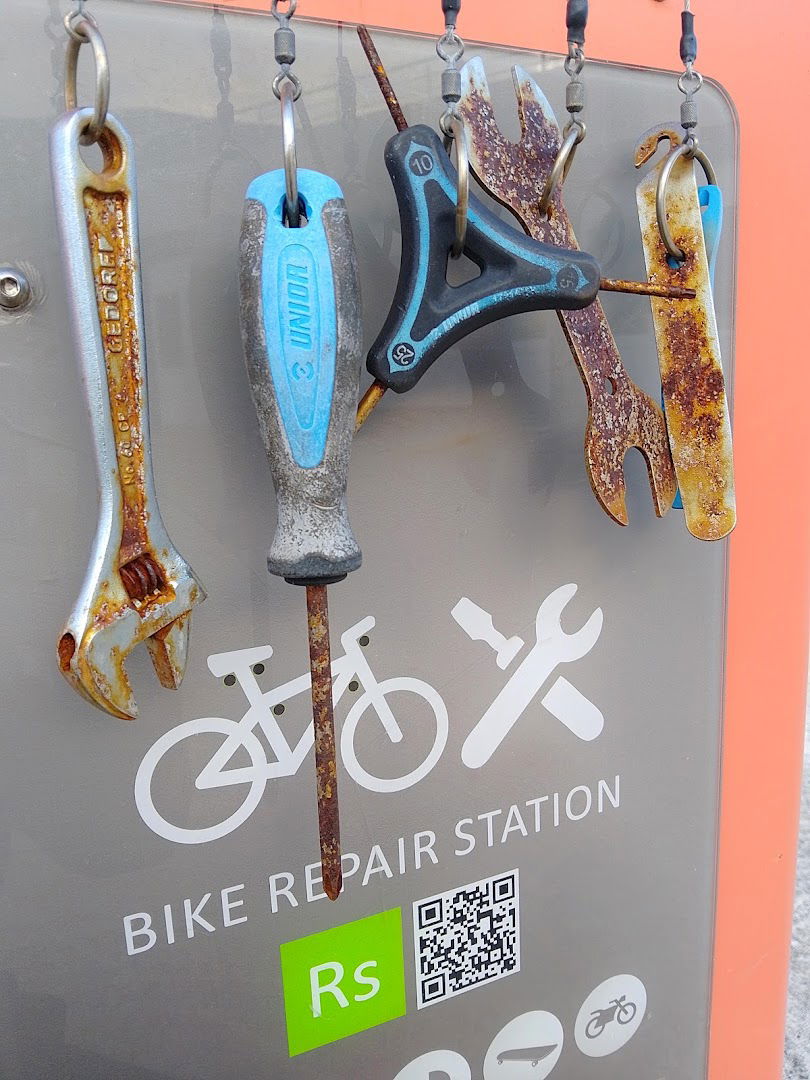 Bicycle self-repair station