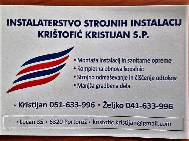 Instalaterstvo strojnih instalacij Krištofić Kristijan, s.p.