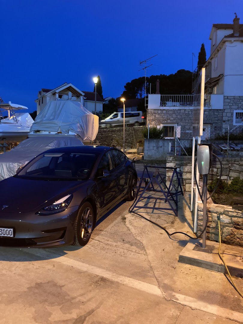 Tesla EV charging station