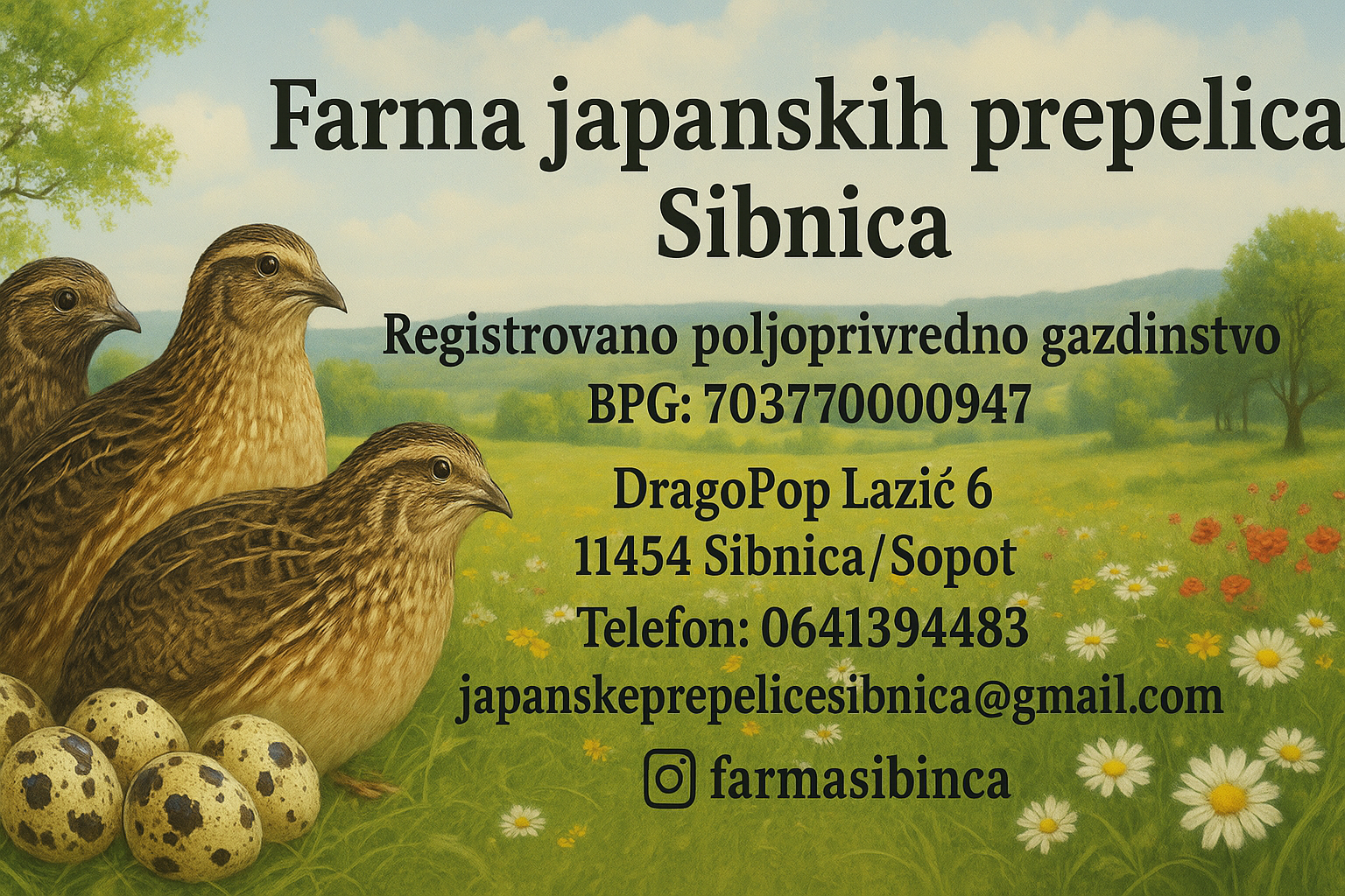 Farma japanskih prepelica Sibnica