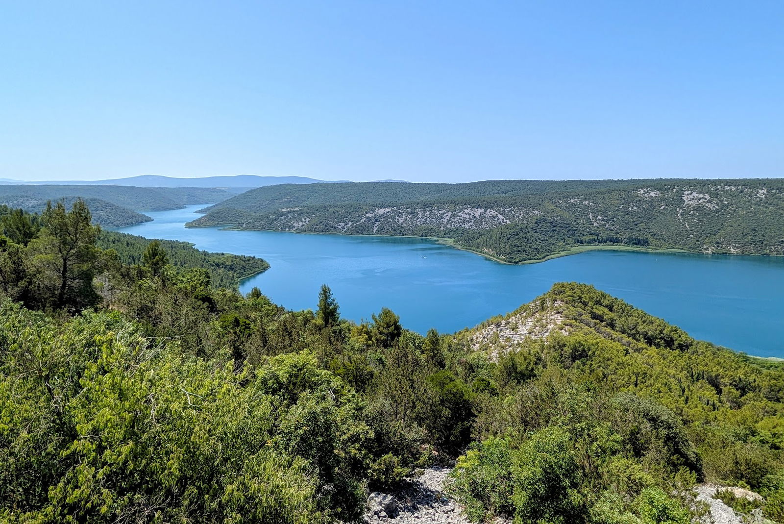 Visovac Monastery Viewpoint at Croatian King Petar Svačić Statue