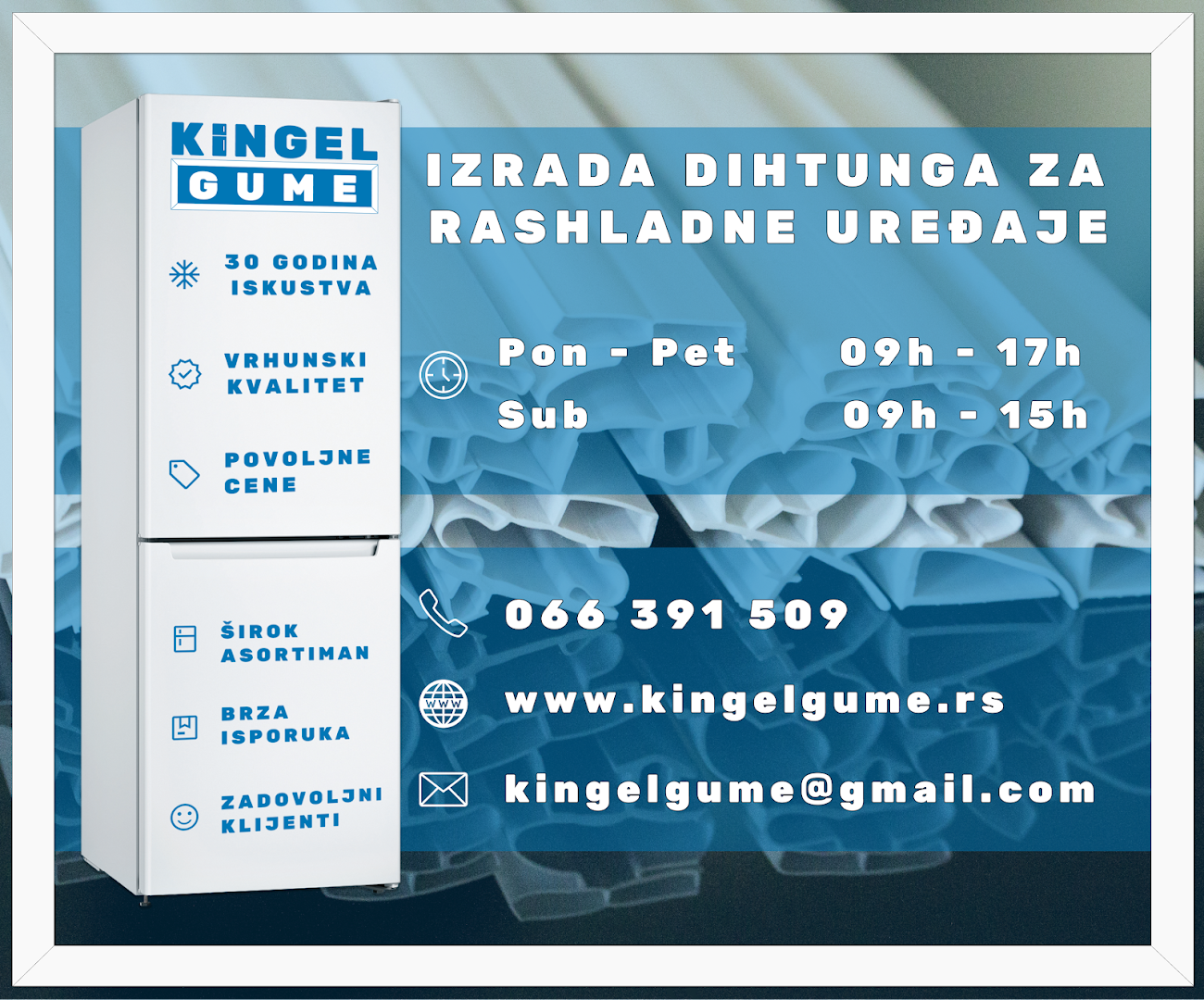 Gume za frižidere i zamrzivače - Kingel Gume