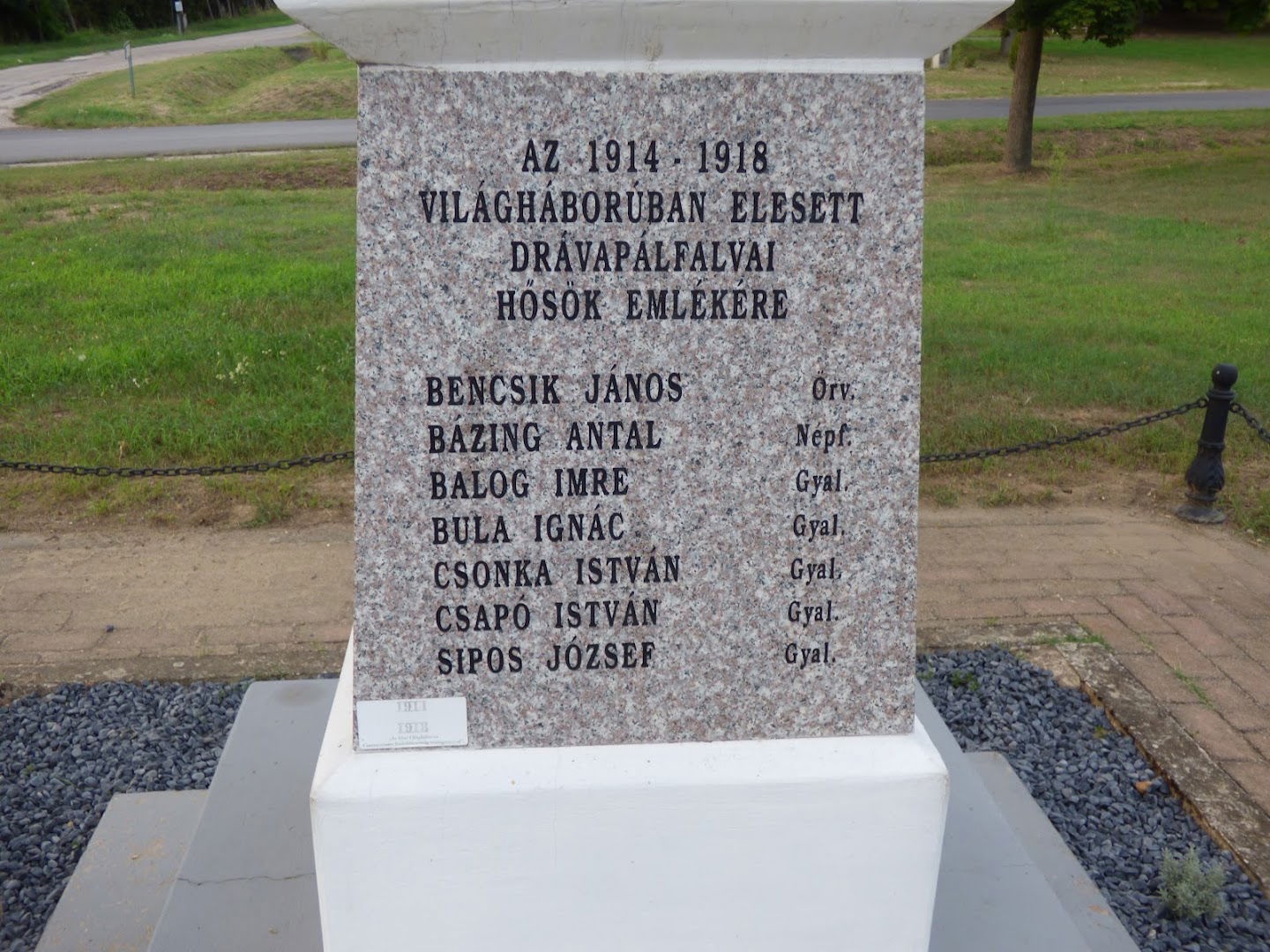 I. világháborús emlékmű