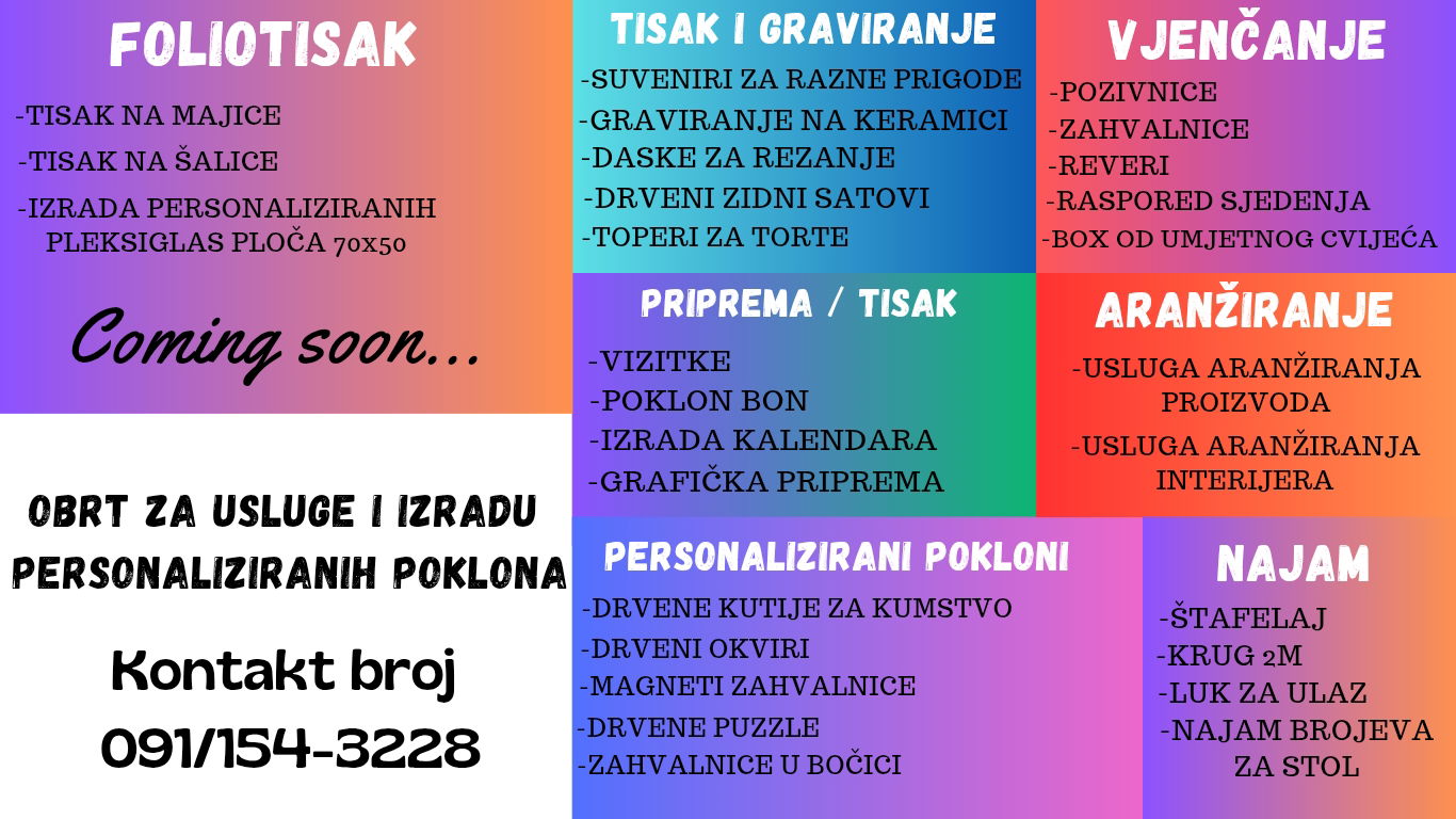 TEHNOKREATIVE OBRT ZA IZRADU RUKOTVORINA I PRODAJU