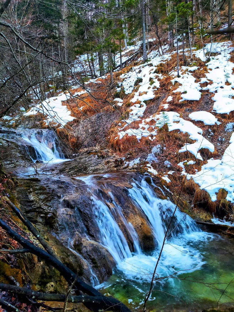 Slap nad preklanim balvanom