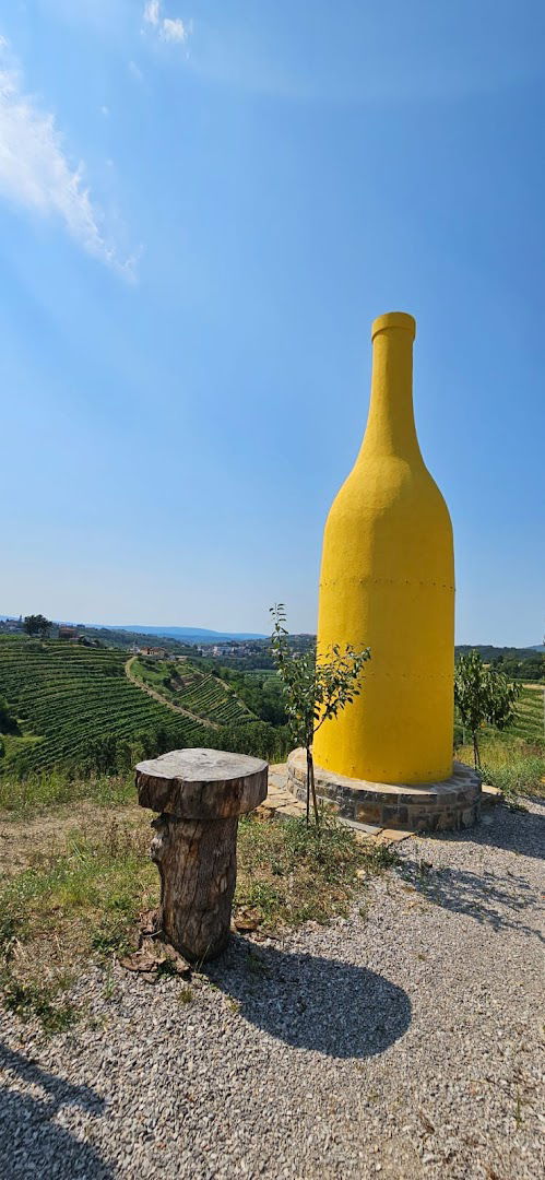 Big yellow wine bottle