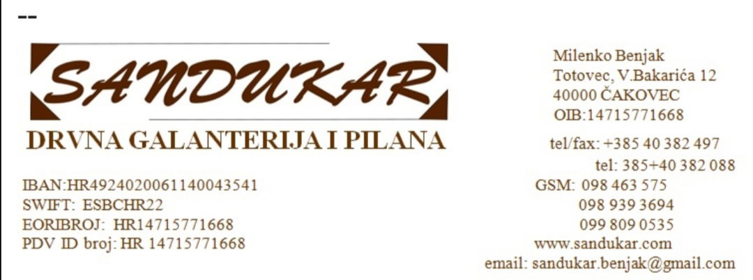 "Sandukar" Drvna galanterija i pilana