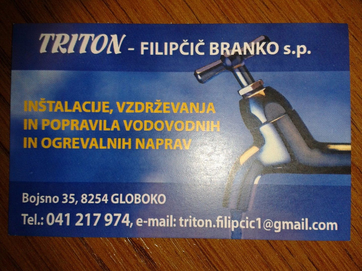 Triton - Inštalaterstvo, vzdrževanje in popravila Branko Filipčič s.p.