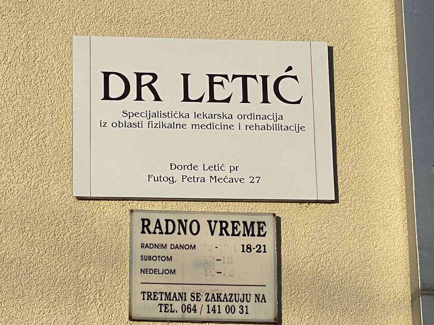 Fizijatar Dr Letić