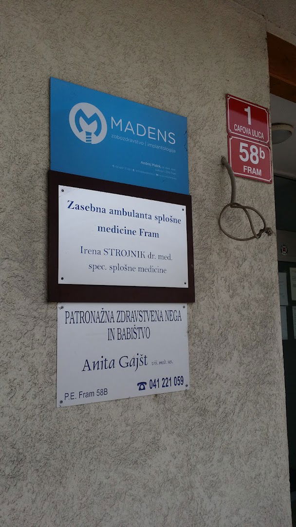 Strojnik Irena, Dr. Med., zasebna ambulanta splošne medicine Fram